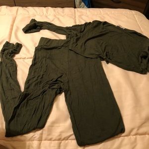2 piece olive green set